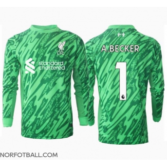 Billige Fotballdrakt Liverpool Alisson Becker #1 Keeper Replika Bortedrakt 2024-25 Langermet
